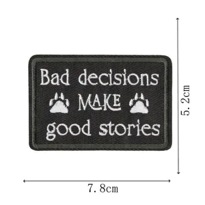 Tactical embroidered patch with funny slogan design, durable morale badge for hats, jackets, and bags.