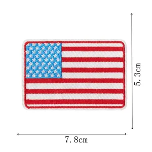US American flag embroidered patch tactical applique badge with clear size 7.8x5.3cm.