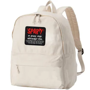 Sac à dos en toile décontracté avec patch brodé de style punk, cartable durable.