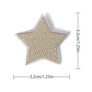 Gold star embroidered patch clothing accessory, exquisite mini decorative star patch 3.2cm.