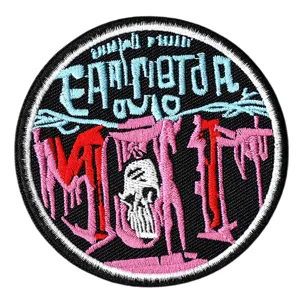 Écusson brodé tête de mort punk badge en tissu gothique pour vêtements vestes accessoires