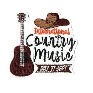 Western cowboy country music guitar embroidered patch clothing accessory for clothes repair.