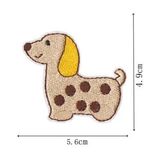 Cute cartoon dachshund embroidery patch, fabric DIY clothing accessory badge for decoration.