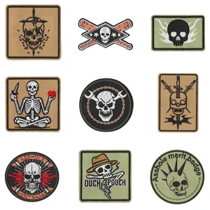 Tactische Militaire Schedel Borduurwerk Patch Strijkembleem DIY Decoratieve Applique Voor Kleding Jassen Hoeden Rugzakken