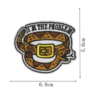 Detailed view of the embroidered patch showing clean stitching texture and clear letter design.