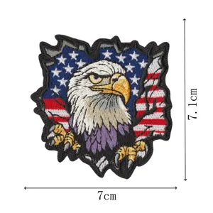American eagle and flag embroidered patch tactical badge tactical morale apparel accessory.