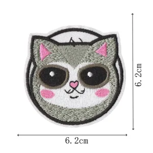 Bonito parche bordado de animales de dibujos animados termoadhesivo para ropa 6.2cm