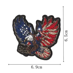 American flag eagle embroidered patch patriotic badge DIY clothing apparel size 6.9cm