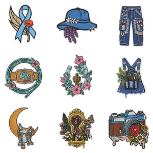 American vintage western style embroidered patches set for clothing decoration and DIY.