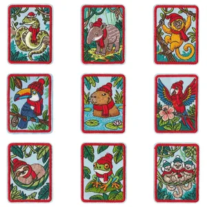 Niedliche Waldtiere Polyester Baumwolle Stickerei Aufnäher Aufbügeln Cartoon Dekorativ Stoff Applikation Für Rucksäcke Mützen