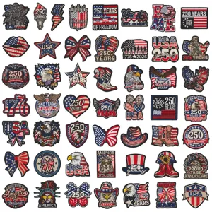 Écusson Brodé Anniversaire Indépendance USA Statue de la Liberté Aigle Drapeau Américain Thermocollant Décor