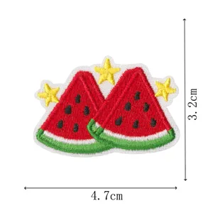 Wassermelone Stickerei Aufnäher Detailansicht, Sommer Obst Stil Kleidung Reparatur Abzeichen.