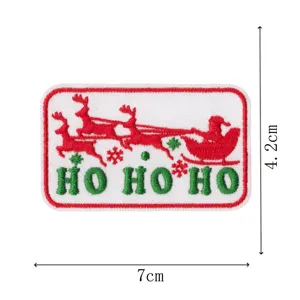Christmas Santa reindeer embroidery patch iron on badge DIY clothing repair decorative applique