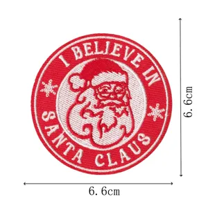 Christmas Santa Claus embroidered patch iron on cloth badge DIY festive clothing repair patch