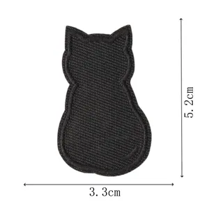 Black cat embroidered patch, cute kitty badge for clothing repair and backpack decoration.