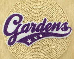 Κεντημένο σήμα chenille γράμμα Gardens DIY για ραψίματα ρούχων αξεσουάρ 31x16cm