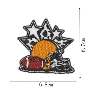 Cartoon football helmet embroidery patch DIY clothing accessory decorative badge decal.