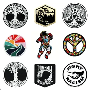 Bestickter Aufnäher Computerstickerei Punk Stil Totenkopf Baum Landschaft Astronaut Aufbügeln Aufnähen Stoffaufnäher Applikation