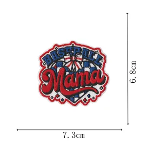 Baseball Mama embroidered patch, iron on cloth sticker badge for apparel and hats, 7.3x6.8cm