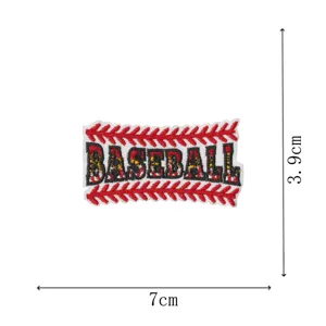 Baseball embroidered patch iron on badge appliques clothing accessory size 7x3.9cm decor