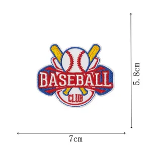 Baseball club embroidered patch iron on badge for clothing and apparel use 7x5.8cm