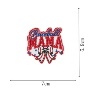 Baseball MAMA embroidered patch iron on badge appliques for clothing jackets hats 7x6.9cm