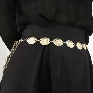 Vintage Zinklegierung Taille Kette Metall Körperkette Gürtel Für Damen Mode Durchbrochen Band Einstellbar Sommer