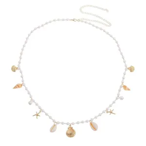 Chaîne de taille en perles bohème pour femmes, avec pendentifs coquillage et étoile de mer