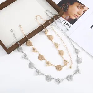 Bohemian metal seashell waist chain fashion women body chain sexy beach jewelry item