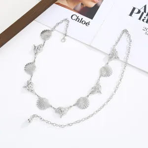 Boho seashell waist chain metal body chain for women stylish beach charm jewelry