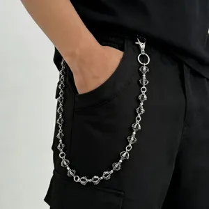 Punk style metal skull wallet chain for men and women cool hip hop trousers chain accessory