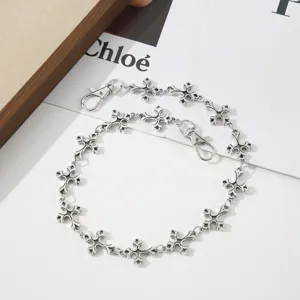 Zilveren metaal kruis ketting broek hip hop taille accessoire gotische stijl mode sieraden