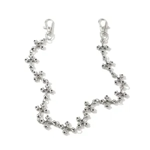 Zilveren metalen kruis ketting, punk hip hop jeans broekketting, stijlvol taille accessoire unisex
