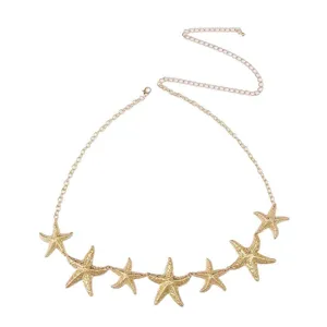 Chaîne de taille étoile de mer dorée bijoux de corps de plage accessoire rétro mode