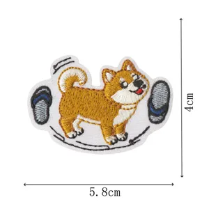 Cute Shiba Inu embroidery patch iron-on dog badge for clothing backpacks DIY decoration