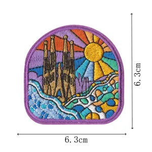 World travel destination embroidered patch iron on clothing badge scenic souvenir DIY