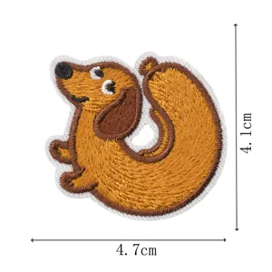 Dachshund embroidered patch cute puppy iron on badge apparel DIY accessory 4.7x4.1cm