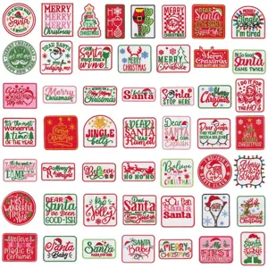 Christmas embroidered patches iron on badge holiday slogans DIY clothing repair decor appliques