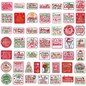Christmas iron on embroidered patches funny holiday slogan cute badges for clothing repair