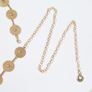 Elegant vintage gold-plated metal waist chain dress decorative accessory body chain