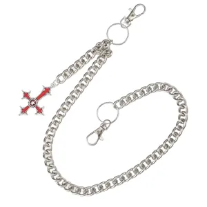 Gothic cross pendant metal pants chain hip hop punk style jeans accessory for men women