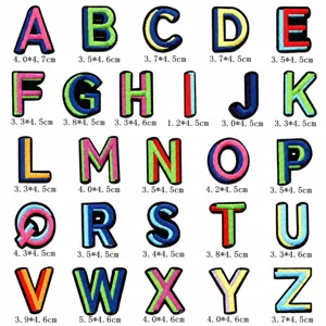 Colorful English Letter Embroidered Patches Alphabet Sew On Applique DIY Name Badge Clothing Decoration Craft