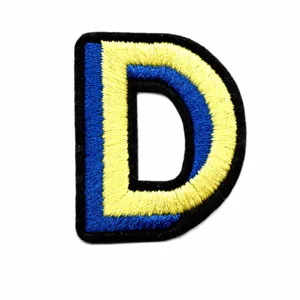 Colorful embroidered alphabet letter D patch for clothing DIY handmade decorative badge appliques