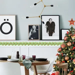 Christmas 3D pine vine wall sticker border DIY holiday home decor for living room bedroom