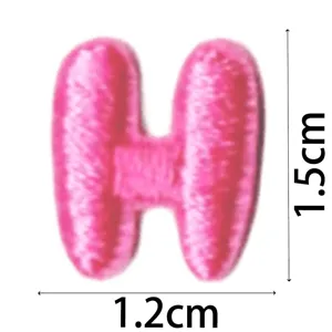 Pink embroidered letter H patch mini DIY clothing accessory decorative iron-on patch