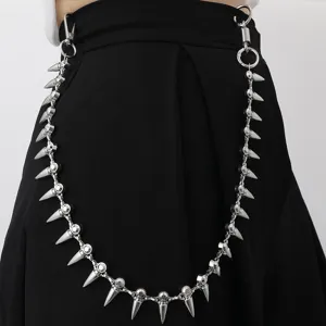 Punk Hip Hop Style Metal Rivet Pants Chain Unisex Streetwear Waist Chain Fashion Cool Metal Chain Accessory