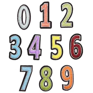 Embroidered Number Patches Iron on Sew on Applique Cloth Patches for School Uniforms Clothes Jackets DIY Craft
