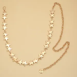 Gold star waist chain metal pant chain fashion body jewelry stylish dress decorative accessory
