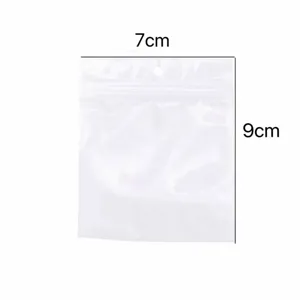 Transparent plastic ziplock bag detail, 7x9cm small jewelry storage packaging pouch view.