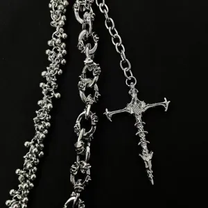 Gothic skull cross metal pants chain multi-layer hip hop rock jeans wallet chain jewelry